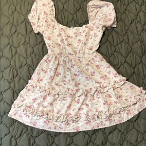 Altar'd State Floral Dress with Puff Sleeves